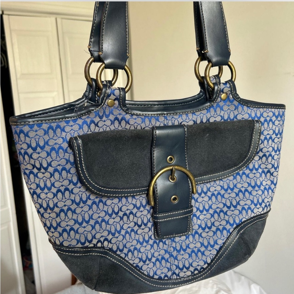 Stylish Blue and Black Women's Bag
